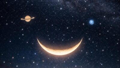 23 Ocak akşamı Ay, Satürn ve Neptün bir araya gelerek