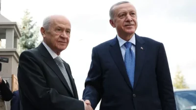 Cumhurbaşkanı Recep Tayyip Erdoğan, Cumhurbaşkanlığı Külliyesi’nde MHP Genel Başkanı Devlet