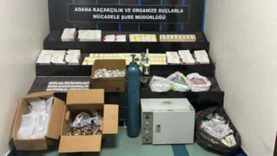 Adana’nın Seyhan ilçesinde bir eve düzenlenen operasyonda binlerce kaçak tıbbi
