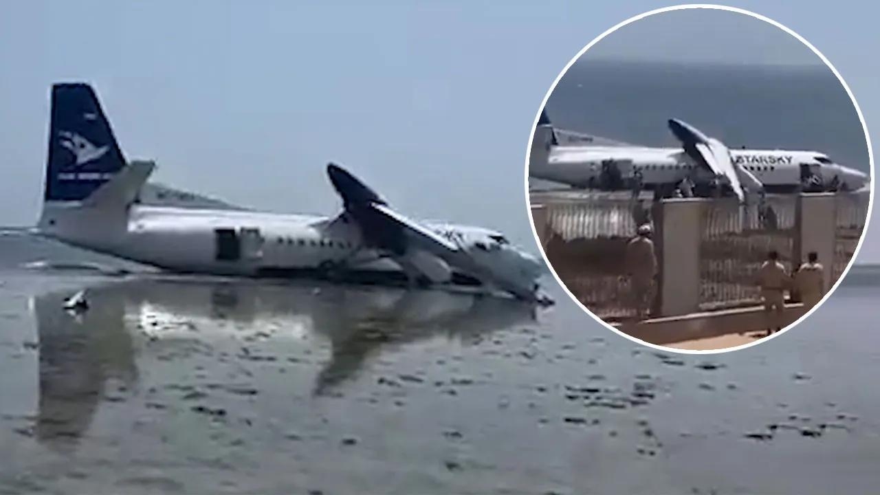 Somali’de Kanadı Kopan Yolcu Uçağı Okyanusa Acil İniş Yaptı Mogadişu'da havalanan ve kanadı kopan yolcu uçağı, 55 yolcusuyla Hint