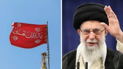 Hamaney suikastı sonrası Cemkeran Camii’ne "Kırmızı Bayrak" çekildi. Bu sembol