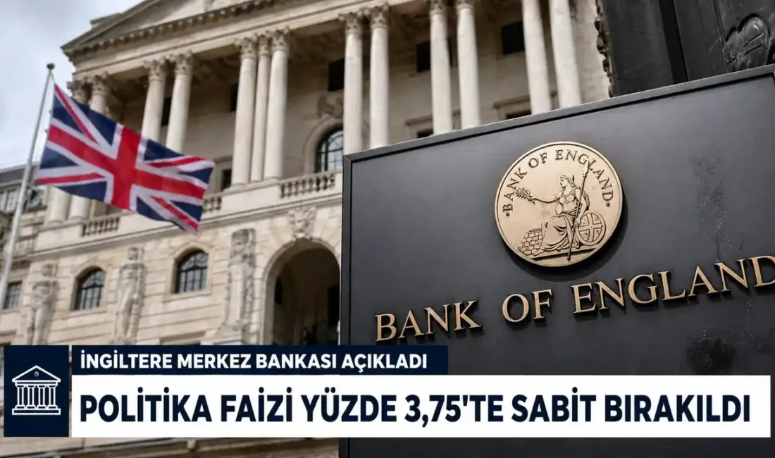 İngiltere Merkez Bankası, politika faizini beklentilere paralel şekilde yüzde 3,75