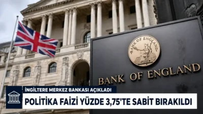 İngiltere Merkez Bankası, politika faizini beklentilere paralel şekilde yüzde 3,75