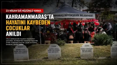 Kahramanmaraş’ta silahlı saldırıda hayatını kaybeden öğrenciler için 23 Nisan’da anma