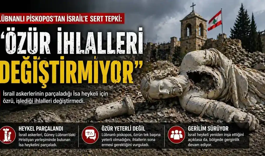 Lübnanlı bir Hristiyan din adamı, İsrail askerlerinin İsa heykelini parçalaması
