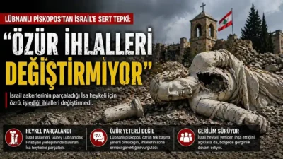 Lübnanlı bir Hristiyan din adamı, İsrail askerlerinin İsa heykelini parçalaması
