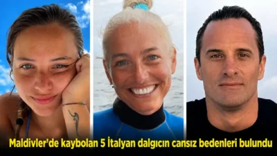 Maldivler’de geçen hafta kaybolan beş İtalyan dalgıcın cansız bedenlerine ulaşıldı.